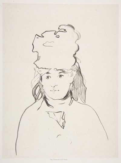 Berthe Morisot en silhouette, 1872-74, publié en 1884 - Édouard Manet