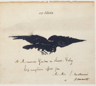 Ex-libris lithographié par Édouard Manet pour illustrer : Edgar Allen POE. Le corbeau. The Raven. Traduction par Stéphane Mallarmé avec illustrations par Édouard Manet - Édouard Manet