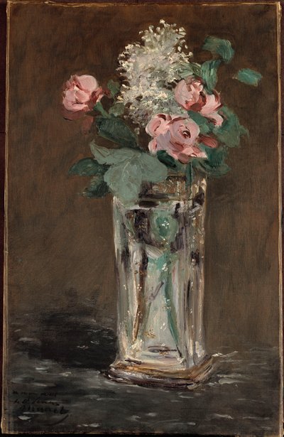 Fleurs dans un vase en cristal - Édouard Manet