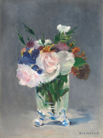 Fleurs dans un vase en cristal - Édouard Manet