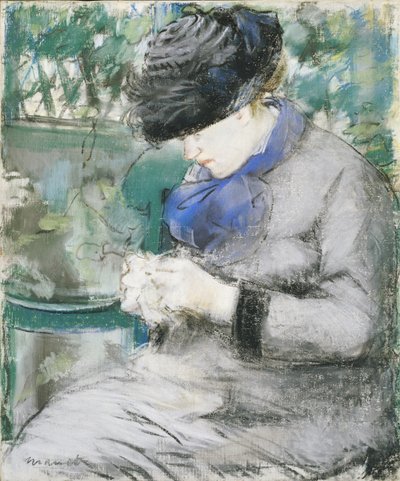 Fille assise dans le jardin, ou Tricotant, 1879 - Édouard Manet