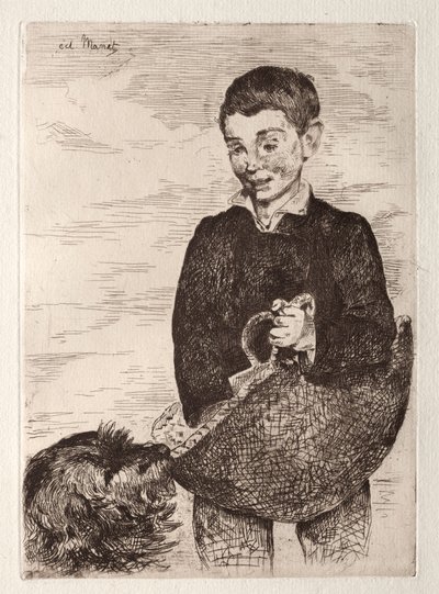 Le gamin au chien, avec le cabas - Édouard Manet
