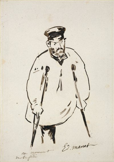 Homme avec des béquilles, vers 1850-1880 - Édouard Manet