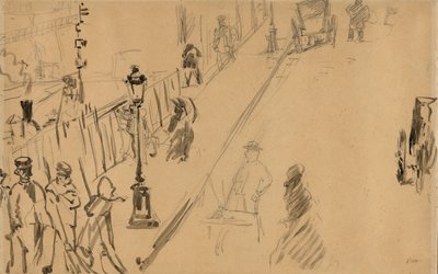 Manet - La rue Mosnier avec la lampe à gaz, 1878 - Édouard Manet