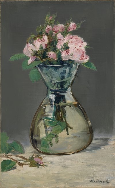 Roses mousseuses dans un vase. 1882 - Édouard Manet