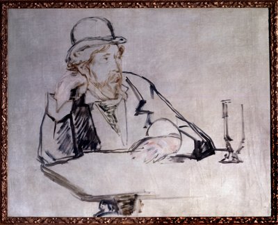 Portrait du romancier irlandais Georges Moore (1852-1933) au café - Édouard Manet