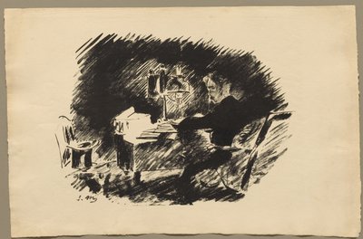 Sous la lampe - Édouard Manet