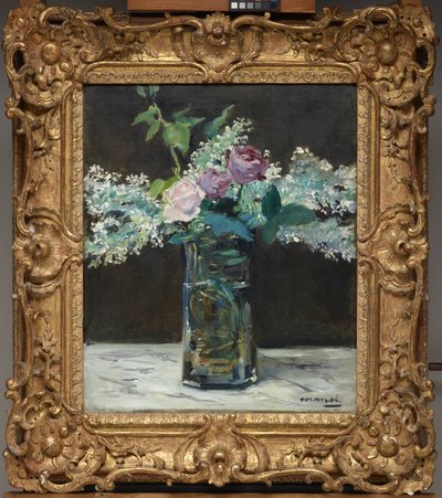 Vase de lilas blancs et de roses - Édouard Manet
