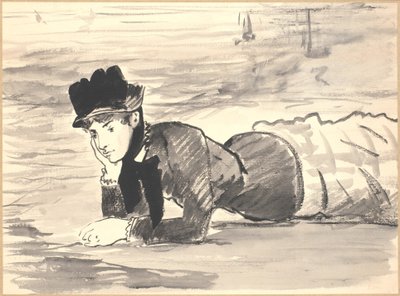 Femme allongée sur la plage. Annabel Lee - Édouard Manet