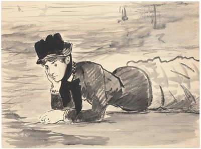 Femme Allongée sur la Plage. Annabel Lee - Édouard Manet