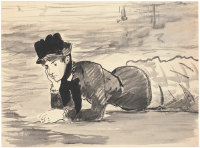 Femme allongée sur la plage. Annabel Lee, vers 1881 - Édouard Manet
