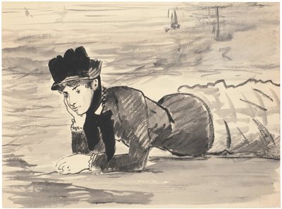 Femme allongée sur la plage. Annabel Lee, vers 1881 - Édouard Manet