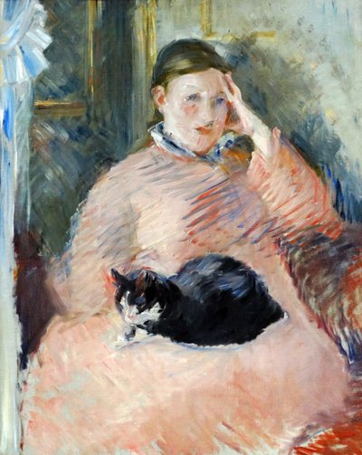 Femme avec un chat vers 1880-2, par l