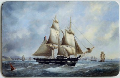 Un brick brésilien quittant le port du Havre Aquarelle par Edouard Adam (1847-1929) 19e siècle Paris, Musée de la Marine - Edouard Marie Adam