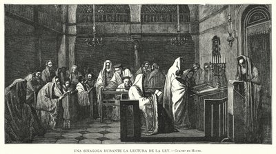 Synagogue pendant une lecture de la Torah - Edouard Moyse