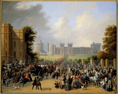 Arrivée de Louis Philippe I au Château de Windsor le 8/10/1844 - Edouard Pingret