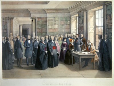 Le roi Louis-Philippe signant le livre des visiteurs lors de sa visite au collège d