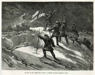 Le capitaine George Strong Nares (1831-1915) plantant le drapeau britannique à l