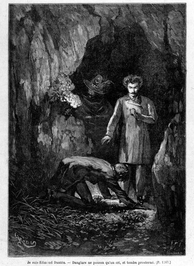 Je suis Edmond Dantès - Gravure par Riou, dans « Le Comte de Monte-Cristo » par A. Dumas, éd. Jules Rouff & Cie - Edouard Riou