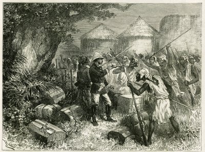 Le lieutenant Vallière se défend contre les habitants de Sibi (ou Siby), un village mandingue du Haut Niger (actuel Mali), dont les habitants étaient très perturbés par l