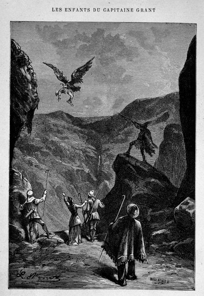 Oh, regarde... le... le... le... Robert ! dans « Les Enfants du capitaine Grant » par Jules Verne - Edouard Riou