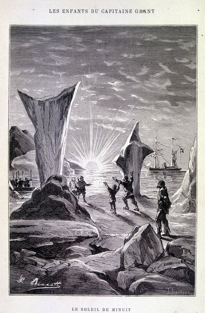 Le Soleil de Minuit dans "Les Enfants du capitaine Grant" par Jules Verne - Edouard Riou