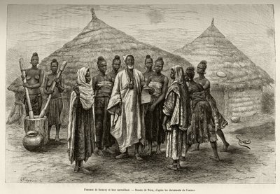 Femmes de Samory Touré (vers 1835-1898) chef de guerre de la boucle du Niger et leur superviseur, Sonninke, qui sait lire et écrire l