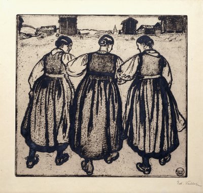 Trois Jeunes Filles - Edouard Vallet