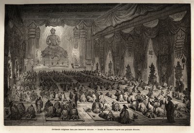 Cérémonie religieuse dans une lamasserie chinoise - Edouard Vaumort