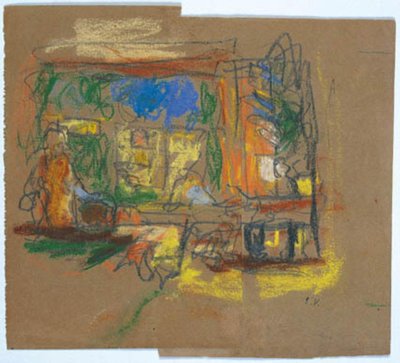 Vue à travers une fenêtre dans une pièce - Edouard Vuillard
