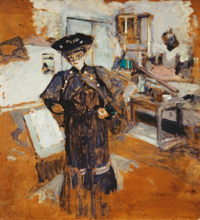 Dame à la voilette, les mains sur les hanches - Edouard Vuillard