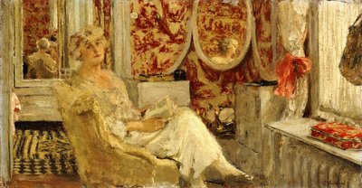 Lucy Hessel dans le boudoir à la propriété Cézanne, Vaucresson, 1924 - Edouard Vuillard