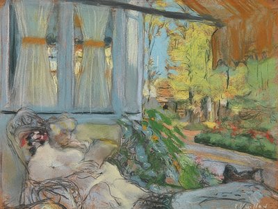 Madame Hessel lisant sur la terrasse du clos Cézanne - Edouard Vuillard