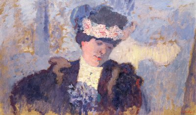 Madame Hessel portant un chapeau décoré de fleurs - Edouard Vuillard
