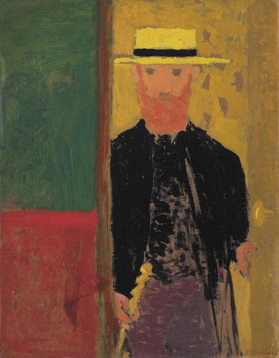 Autoportrait avec un chapeau de paille, vers 1892 - Edouard Vuillard