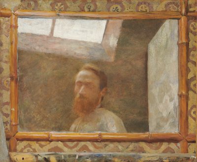 Autoportrait au miroir de bambou, c.1890 - Edouard Vuillard