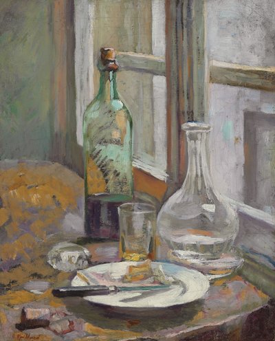 Nature morte avec bouteille et carafe - Edouard Vuillard