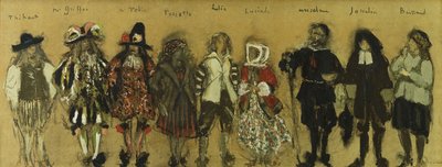 Études de costumes pour les neuf personnages de La Coupe Enchantée par Jean de la Fontaine - Edouard Vuillard