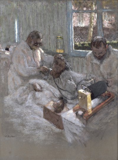 Le cardiologue Henri Vaquez (1860-1936) et son assistant, le docteur Parvu, à la Pitié, vers 1918-21 - Edouard Vuillard