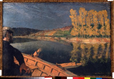 Le contrebandier. Cipa (Xavier Cyprien) Godebski (1874-1937) sur la rivière Yonne - Edouard Vuillard