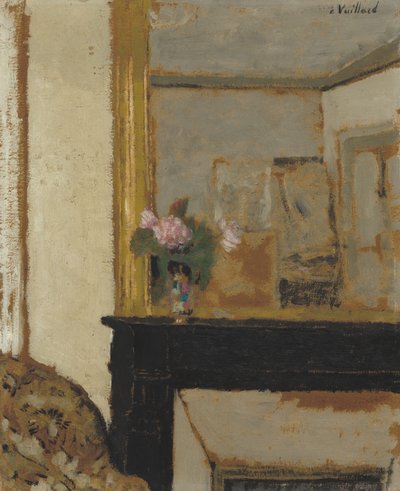 Vase de fleurs sur une cheminée - Edouard Vuillard