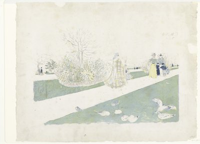 Promeneurs dans le parc des Tuileries à Paris - Edouard Vuillard