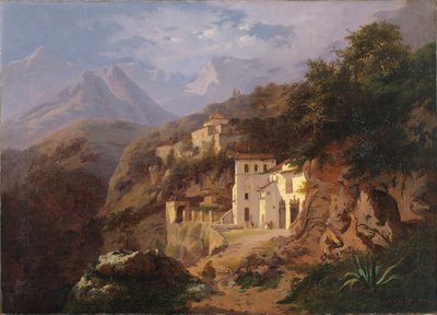 Le monastère des Capucins à Cava (Salerne) 1838 - Edouard de Vigne