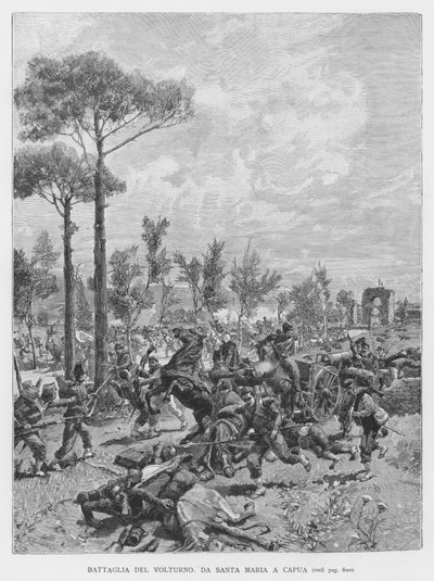 Bataille Du Volturno (gravure) - Edouardo Matania