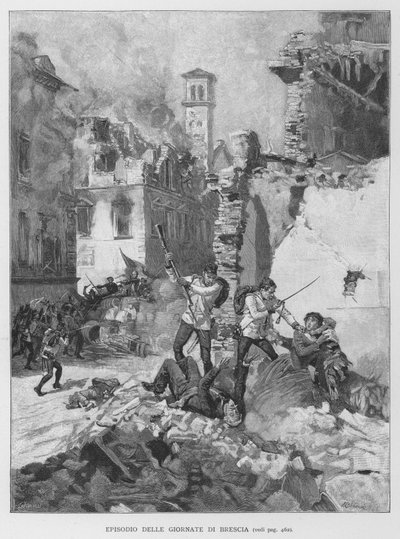 Épisode Des Journées De Brescia (gravure) - Edouardo Matania