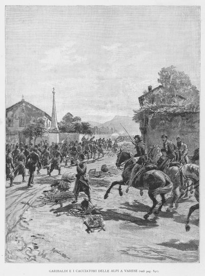 Garibaldi et les chasseurs des Alpes à Varèse - Edouardo Matania