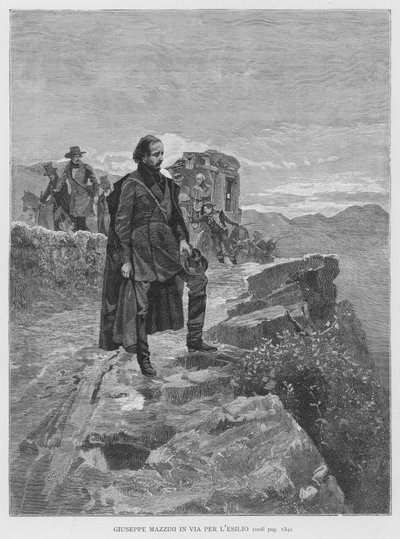 Giuseppe Mazzini en route pour l