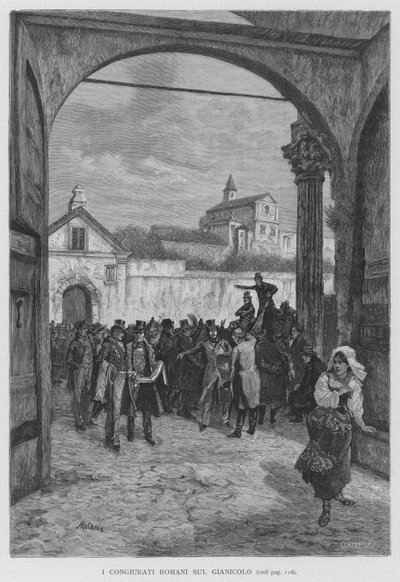 Les conjurés romains sur le Janicule - Edouardo Matania