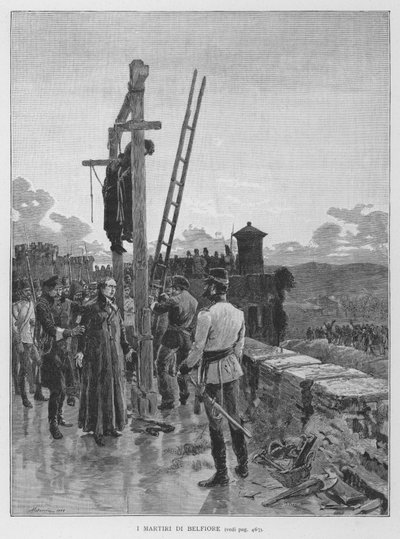 Les martyrs de Belfiore (gravure) - Edouardo Matania