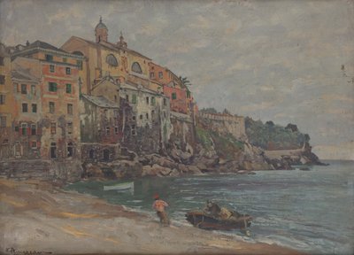 Ville italienne au bord de la mer - Eduard Ameseder
